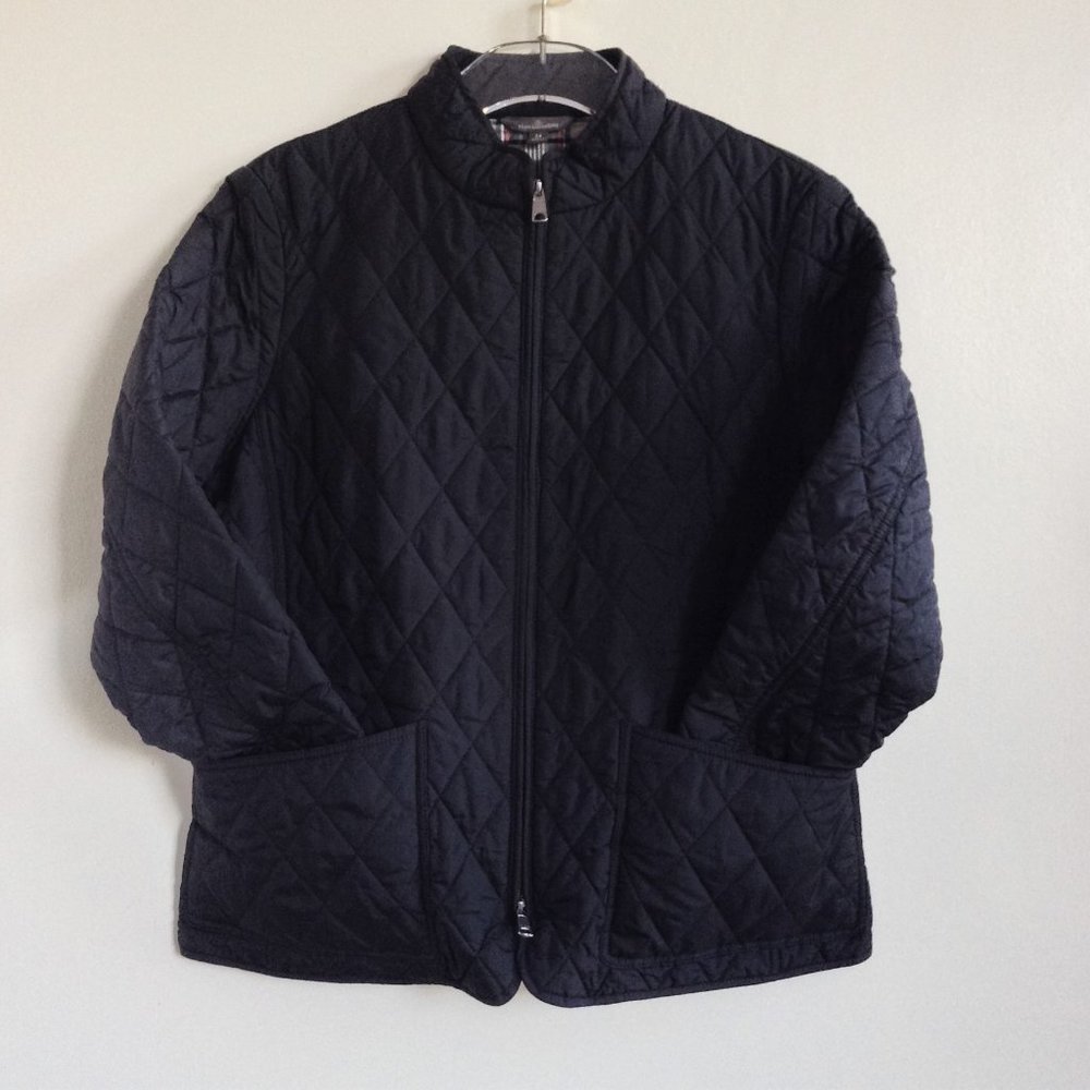 L.L.Bean Signature Quilted Riding Light Jacket black Women's XL 14